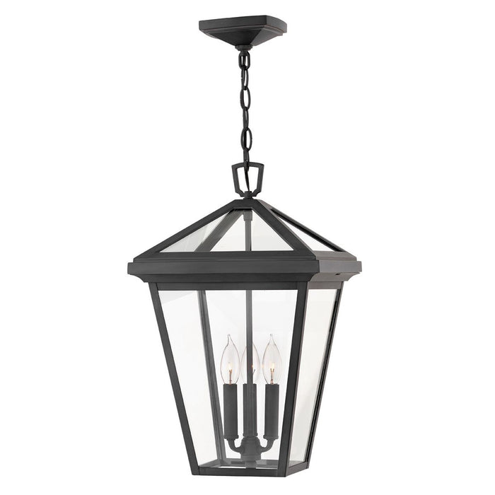 Alford Place Large 3 Light Pendant Museum Black & Clear - QN-ALFORD-PLACE8-L-MB