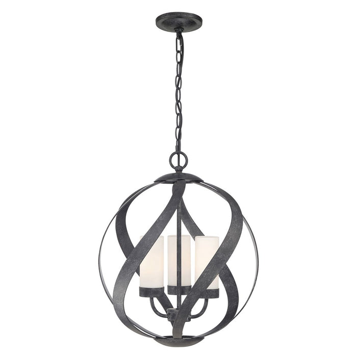 Blacksmith 3 Light Ceiling Lanterns Old Black & Opal - QN-BLACKSMITH-3P-OBK