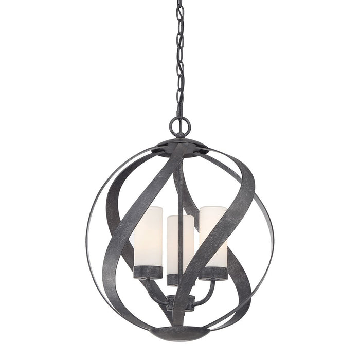 Blacksmith 3 Light Ceiling Lanterns Old Black & Opal - QN-BLACKSMITH-3P-OBK