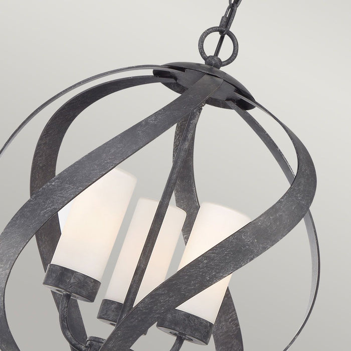 Blacksmith 3 Light Ceiling Lanterns Old Black & Opal - QN-BLACKSMITH-3P-OBK