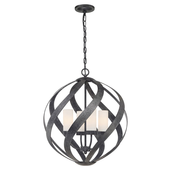 Blacksmith 4 Light Ceiling Lanterns Old Black & Opal - QN-BLACKSMITH-4P-OBK