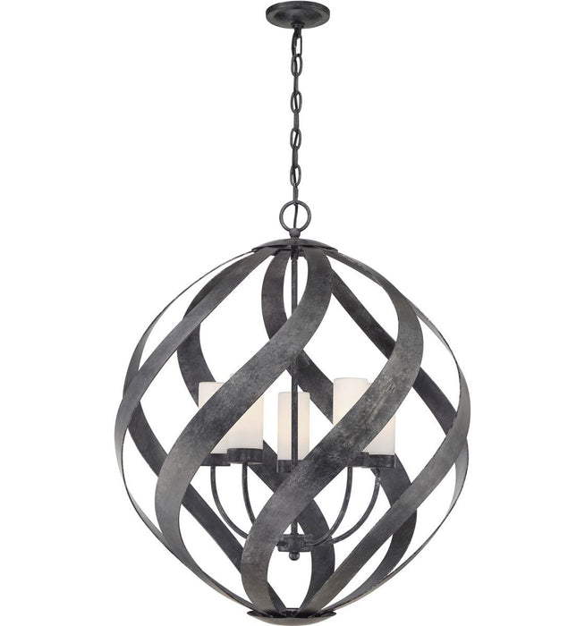 Blacksmith 5 Light Ceiling Lanterns Old Black & Opal - QN-BLACKSMITH-5P-OBK