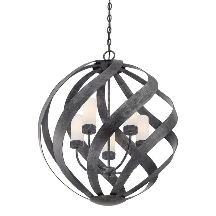 Blacksmith 5 Light Ceiling Lanterns Old Black & Opal - QN-BLACKSMITH-5P-OBK