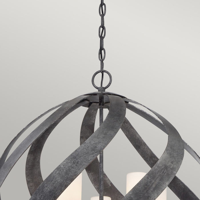 Blacksmith 5 Light Ceiling Lanterns Old Black & Opal - QN-BLACKSMITH-5P-OBK