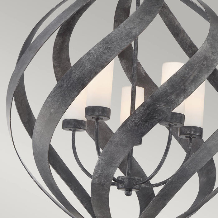 Blacksmith 5 Light Ceiling Lanterns Old Black & Opal - QN-BLACKSMITH-5P-OBK