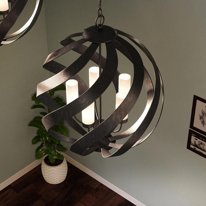 Blacksmith 5 Light Ceiling Lanterns Old Black & Opal - QN-BLACKSMITH-5P-OBK