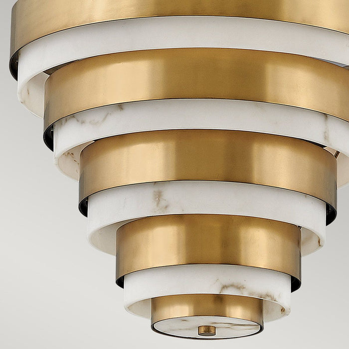 Echelon 4 Light Pendant Heritage Brass or Alabaster - QN-ECHELON-4P