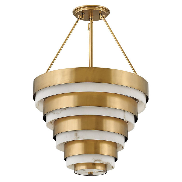 Echelon 4 Light Pendant Heritage Brass or Alabaster - QN-ECHELON-4P