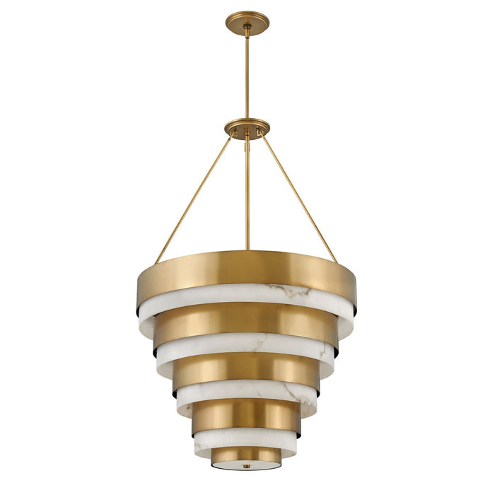 Echelon 8 Light Pendant Heritage Brass or Alabaster - QN-ECHELON-8P