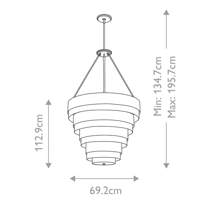Echelon 8 Light Pendant Heritage Brass or Alabaster - QN-ECHELON-8P