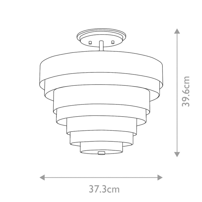 Echelon 3 Light Semi flush Mount Light Heritage Brass or Alabaster - QN-ECHELON-SF