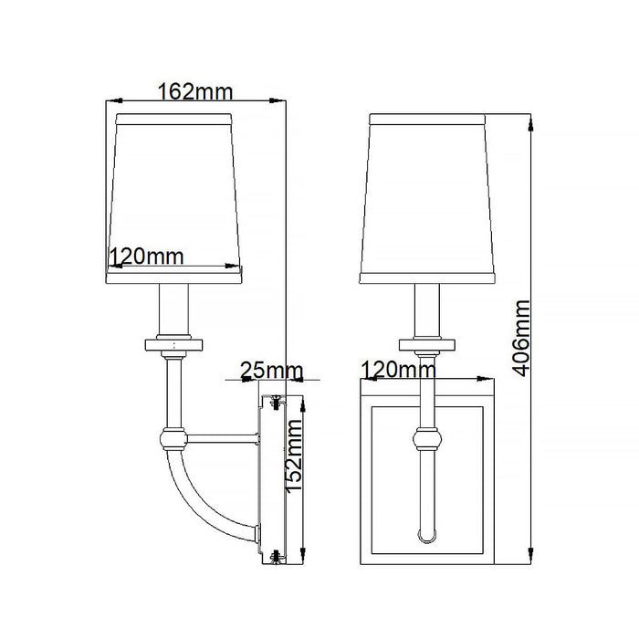 Felixstowe Vanity Light Polished Chrome or Black - QN-FELIXSTOWE1-A