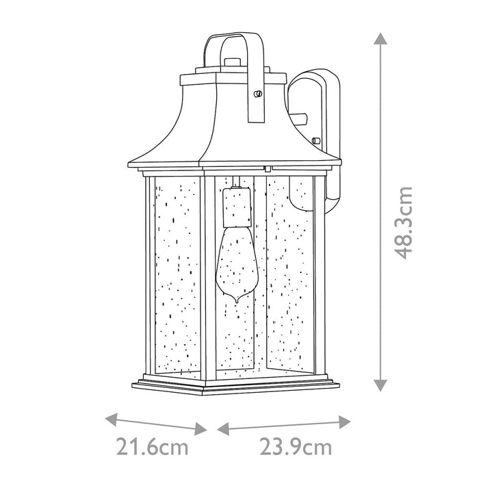 Grant Large 1 Light Wall Lantern Burnished Bronze & Clear - QN-GRANT-L-BU