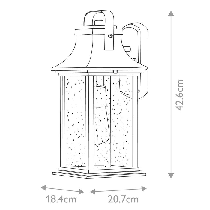 Grant Medium 1 Light Wall Lantern Burnished Bronze & Clear - QN-GRANT-M-BU