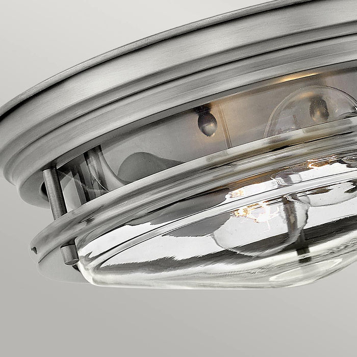 Hadrian Ceiling Flush 2 Light Antique Nickel & Clear - QN-HADRIAN-FS-AN-CLEAR