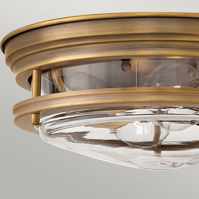 Hadrian Ceiling Flush 2 Light Brushed Bronze & Clear - QN-HADRIAN-FS-BR-CLEAR