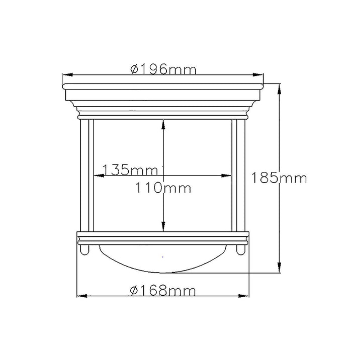 Hadrian Ceiling Flush Light Brushed Bronze & Opal - QN-HADRIAN-MINI-F-BR-OPAL