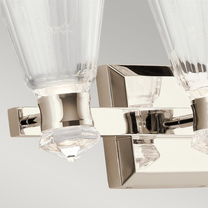 Kayva LED 3 Light Arm Dual-lit Wall Light 18W 3000k Polished Nickel & Clear - QN-KAYVA3-PN
