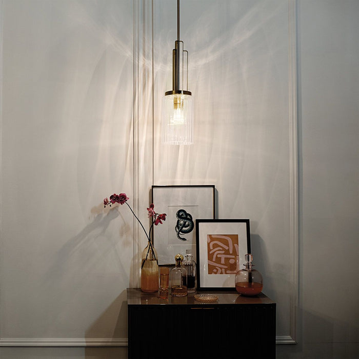 Kimrose 1 Light Mini Pendant Brushed Natural Brass - QN-KIMROSE-MP-BNB