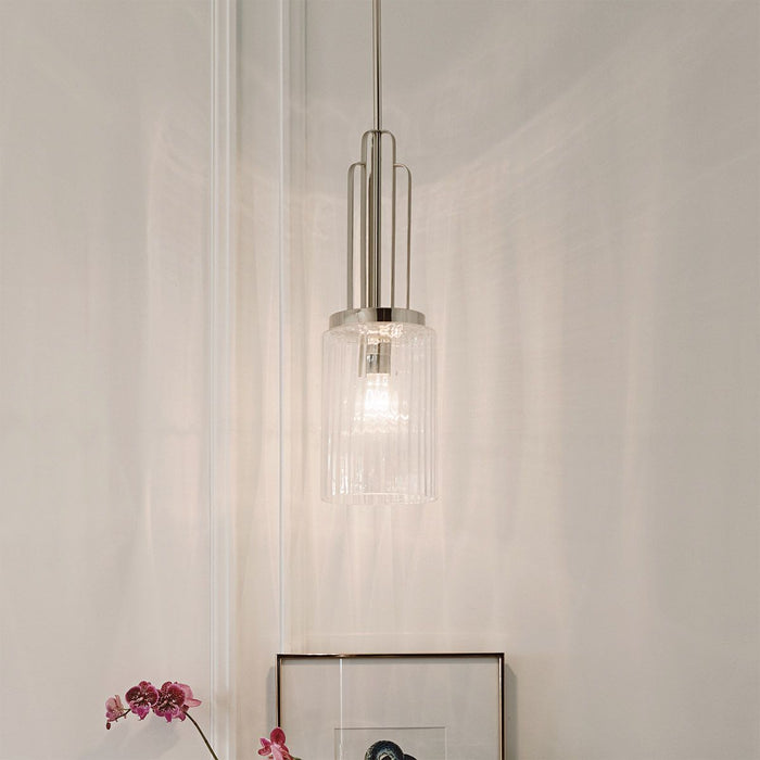 Kimrose 1 Light Mini Pendant Polished Nickel - QN-KIMROSE-MP-PN