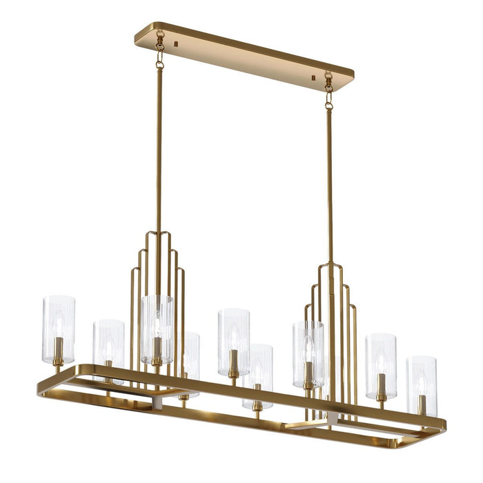 Kimrose 10 Light Pendant Brushed Natural Brass - QN-KIMROSE10-BNB