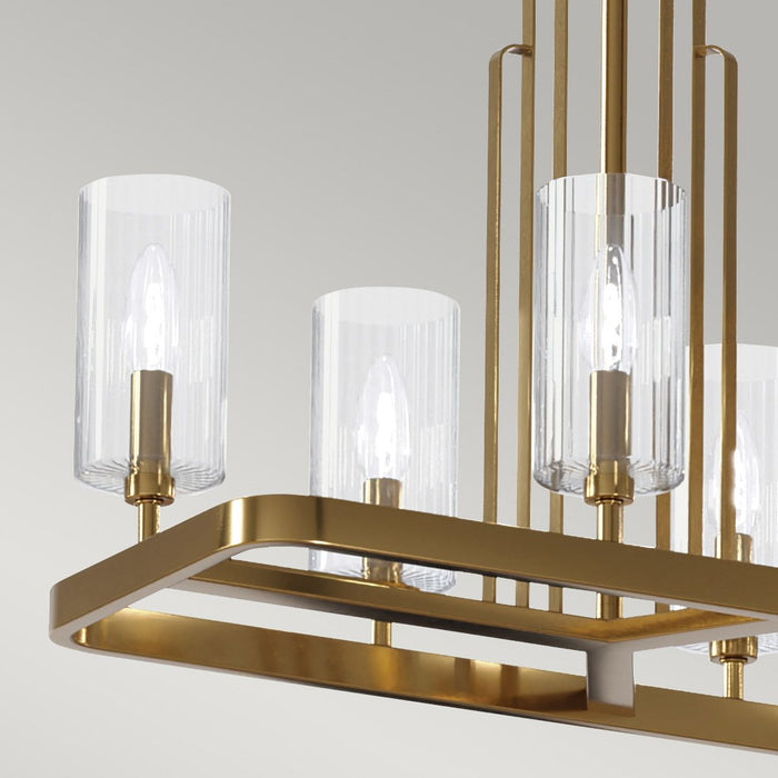 Kimrose 10 Light Pendant Brushed Natural Brass - QN-KIMROSE10-BNB