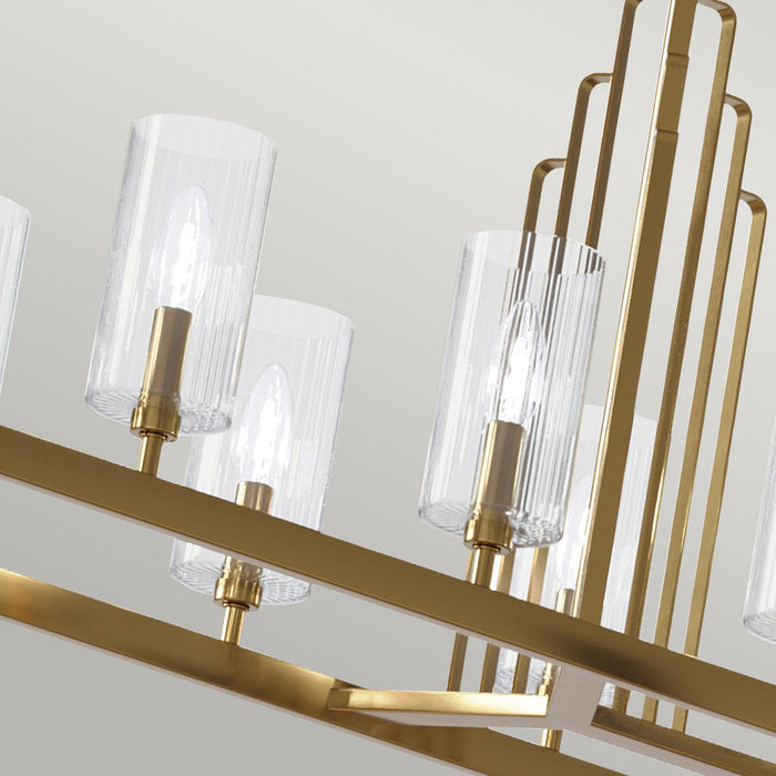 Kimrose 10 Light Pendant Brushed Natural Brass - QN-KIMROSE10-BNB