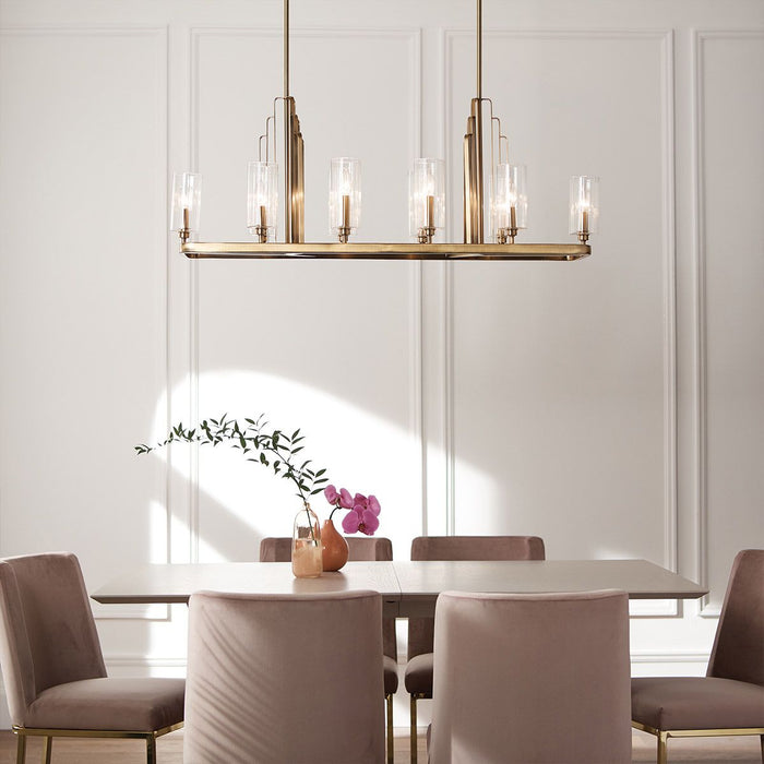 Kimrose 10 Light Pendant Brushed Natural Brass - QN-KIMROSE10-BNB