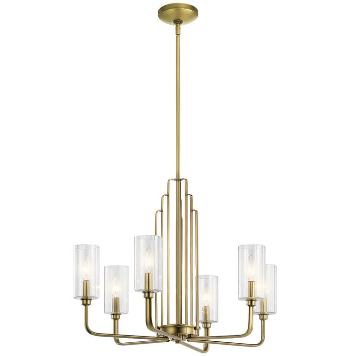 Kimrose 6 Light Pendant Brushed Natural Brass - QN-KIMROSE6-BNB