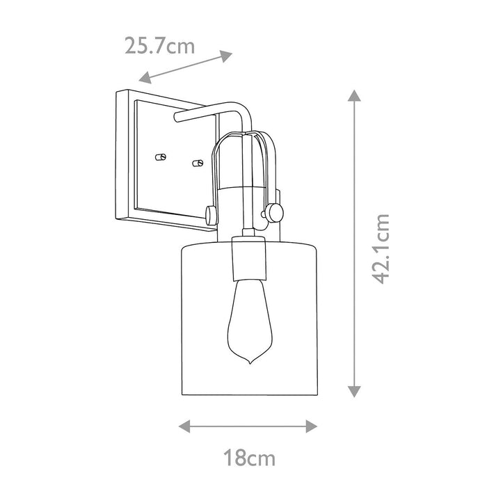 Kitner Wall Light Natural Brass or Clear - QN-KITNER1-NBR