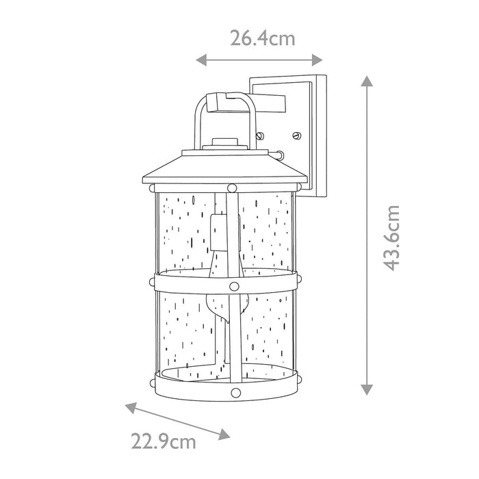 Lakehouse Medium Wall Lantern Driftwood Grey & Clear - QN-LAKEHOUSE2-M-DZ