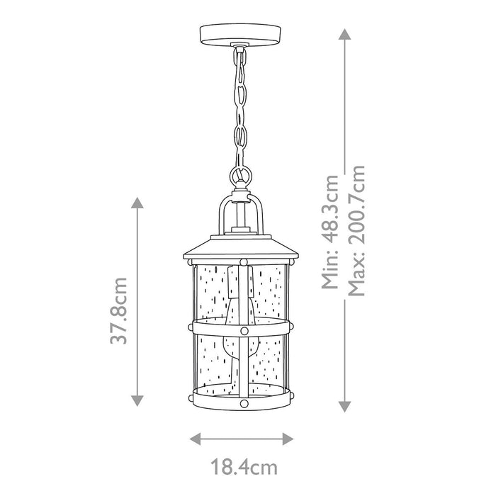 Lakehouse Small Ceiling Lanterns Driftwood Grey & Clear - QN-LAKEHOUSE8-S-DZ