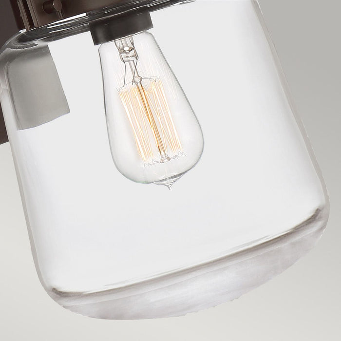 Lasalle Medium 1 Light Wall Lantern Western Bronze & Clear - QN-LASALLE-M-WT