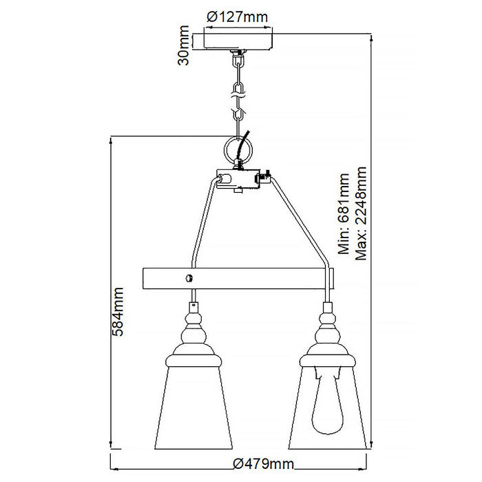 Loras 3 Light Pendant Chrome or Clear - QN-LORAS3
