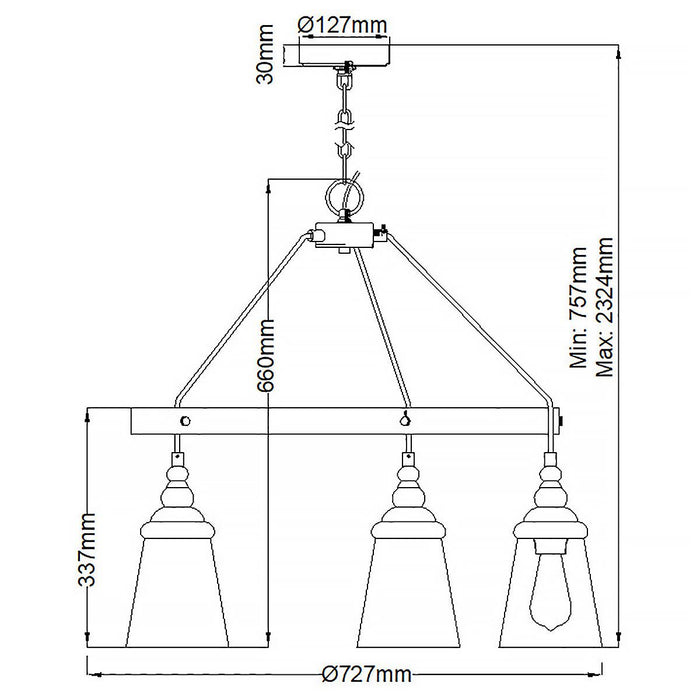 Loras 5 Light Pendant Chrome or Clear - QN-LORAS5