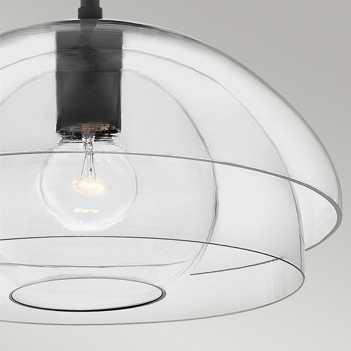 Lotus Semi-Flush Mount Light Black or Clear - QN-LOTUS-P-BLK