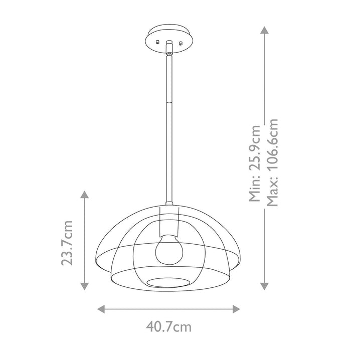 Lotus Semi-Flush Mount Light Black or Clear - QN-LOTUS-P-BLK