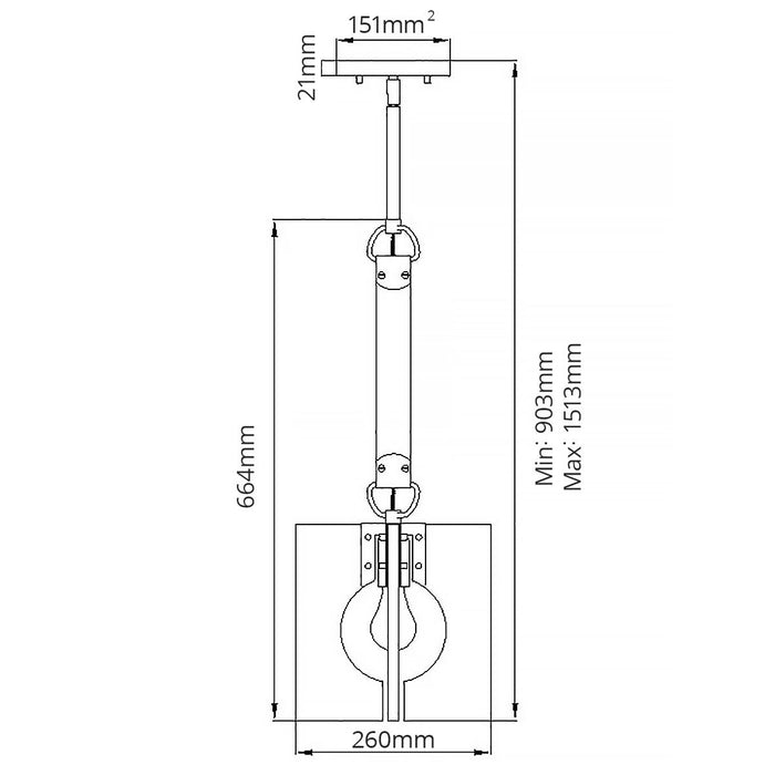 Ludlow 1 Light Pendant Polished Nickel - QN-LUDLOW-1P-PN
