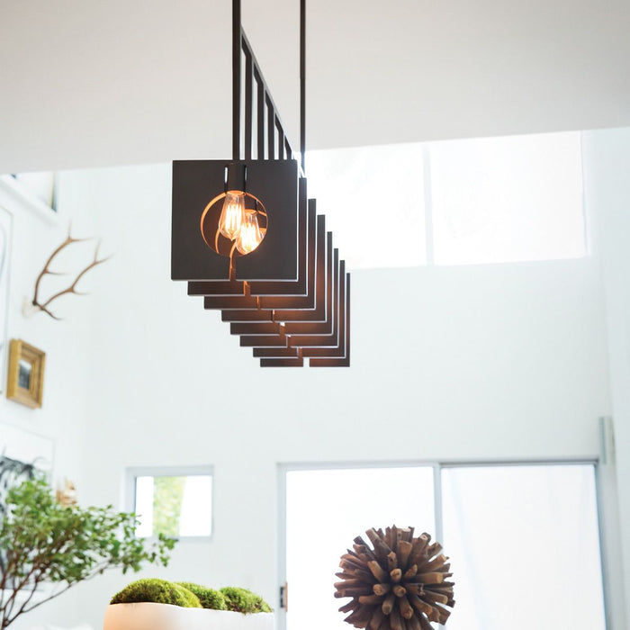 Ludlow 8 Light Pendant Brushed Graphite - QN-LUDLOW8-GR