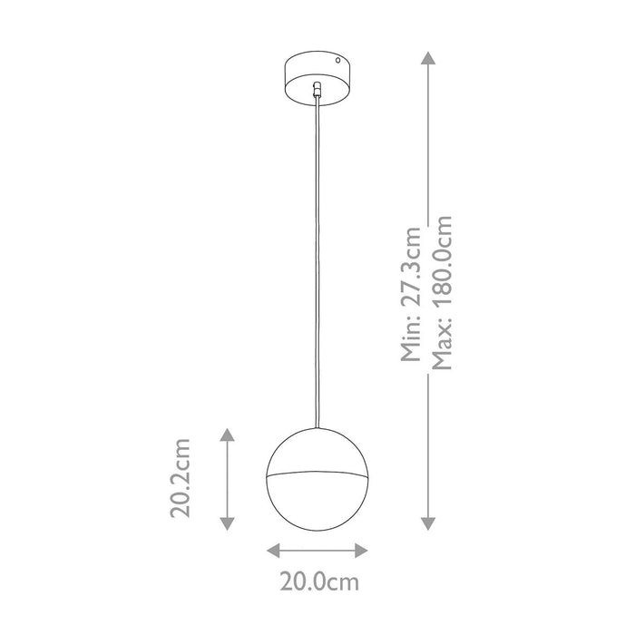 Moonlit LED Mini Pendant Matte Black - QN-MOONLIT-P-MBK