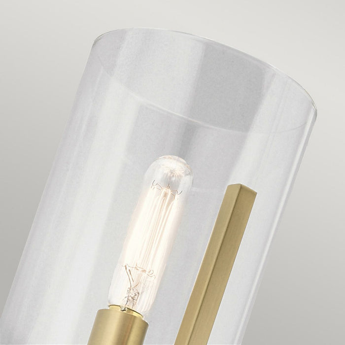 Nye Wall Light Brushed Natural Brass & Clear - QN-NYE1-BNB