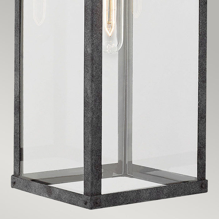 Porter Large Wall Lantern Light Aged Zinc & Clear - QN-PORTER-L-DZ