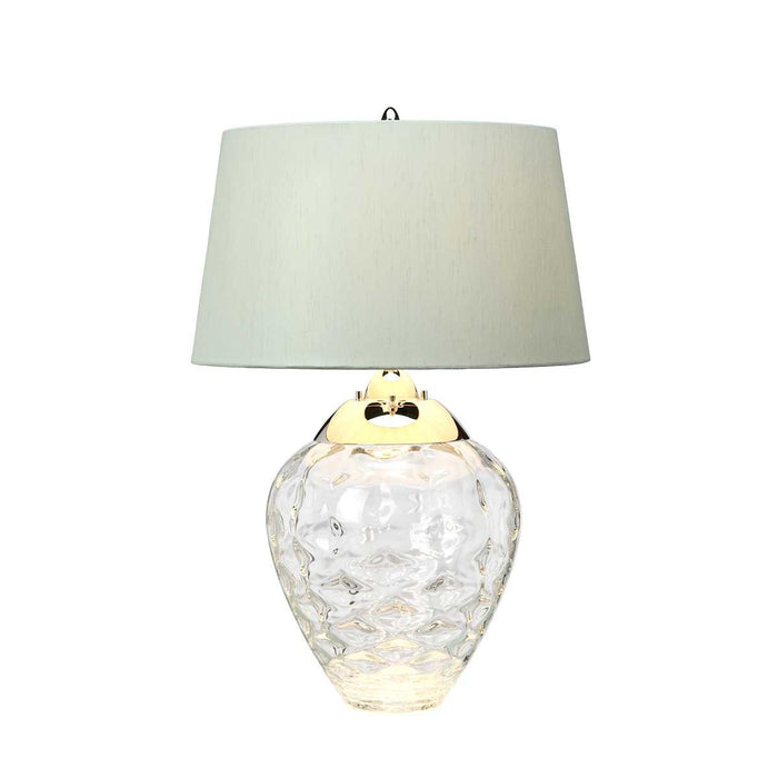 Samara Small Table Lamp Clear & Polished Nickel - QN-SAMARA-TL-CLR
