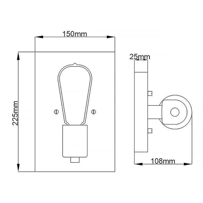 Silas Wall Light Aged Zinc & Heritage Brass - QN-SILAS1-DZ