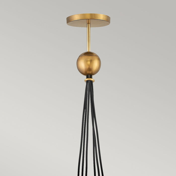 Skye 6 Light Pendant Heritage Brass or Clear - QN-SKYE-6P