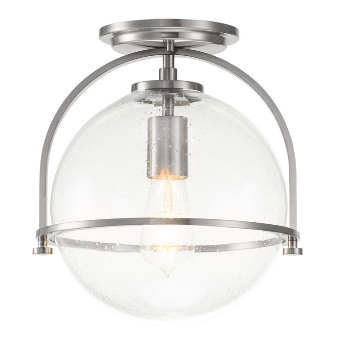 Somerset Ceiling Flush Light Brushed Nickel & Clear - QN-SOMERSET-F-C-BN