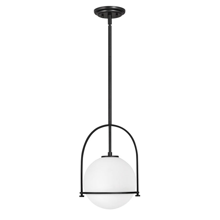 Somerset Medium Pendant Light Black & Opal - QN-SOMERSET-P-O-BK