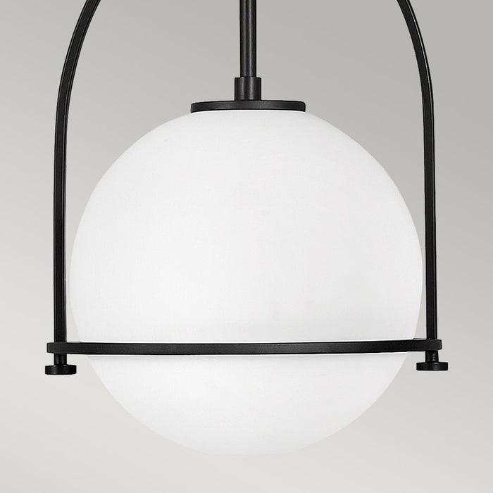 Somerset Medium Pendant Light Black & Opal - QN-SOMERSET-P-O-BK