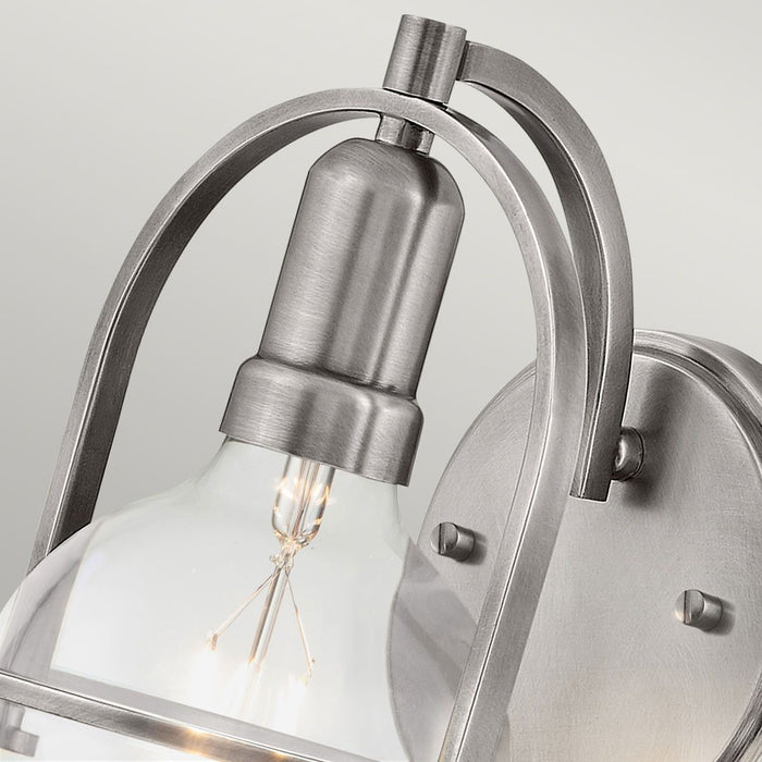 Somerset Wall Light Brushed Nickel & Clear - QN-SOMERSET1-C-BN