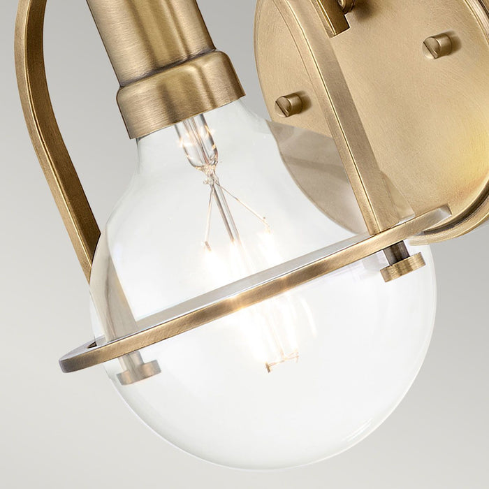 Somerset Wall Light Heritage Brass & Clear - QN-SOMERSET1-C-HB
